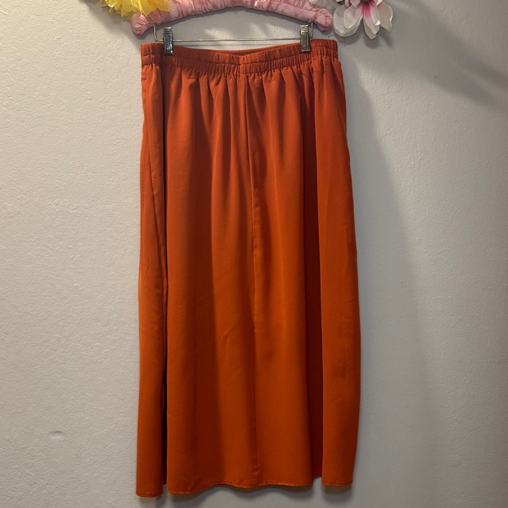 Women's Orange Elastic-Hem Jumpsuit - Picture 10 of 10
